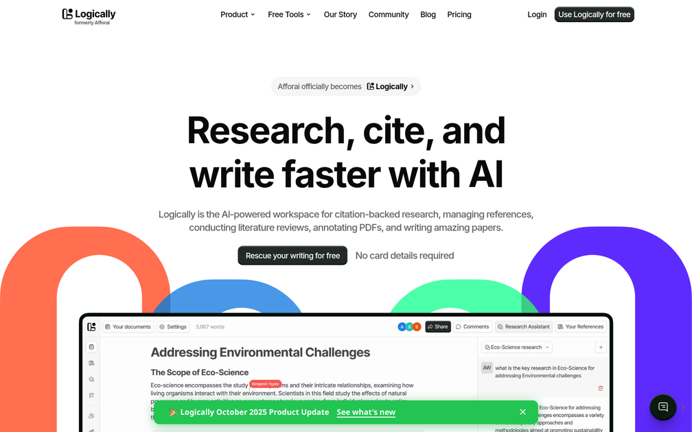 Screenshot of Afforai Cite Extension for MS Word