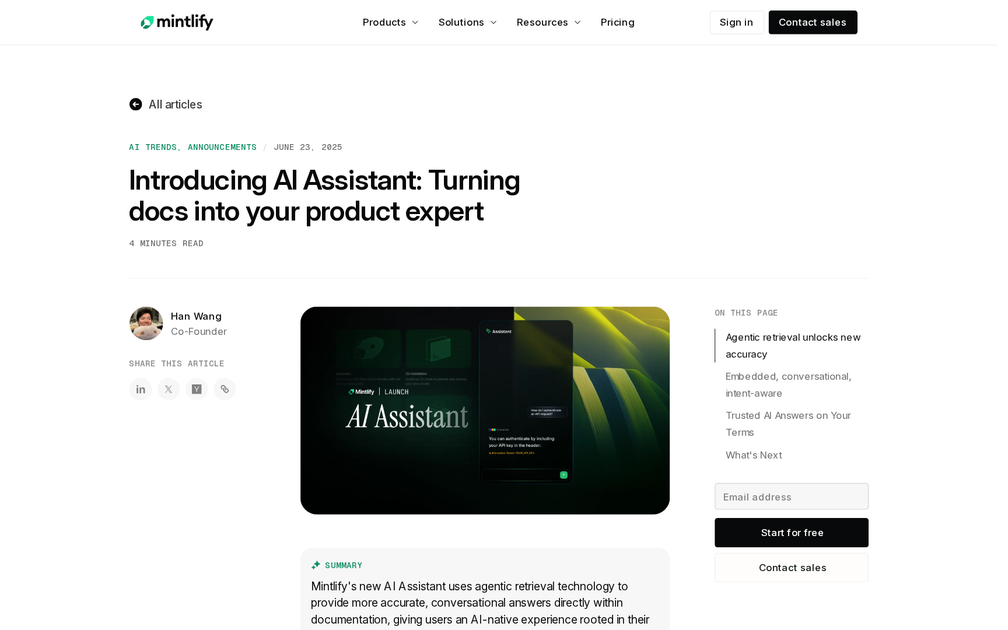 AI Assistant by Mintlify - Find the best tools for your job | findthe.tools