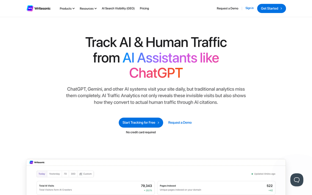 Screenshot of AI Traffic Analytics