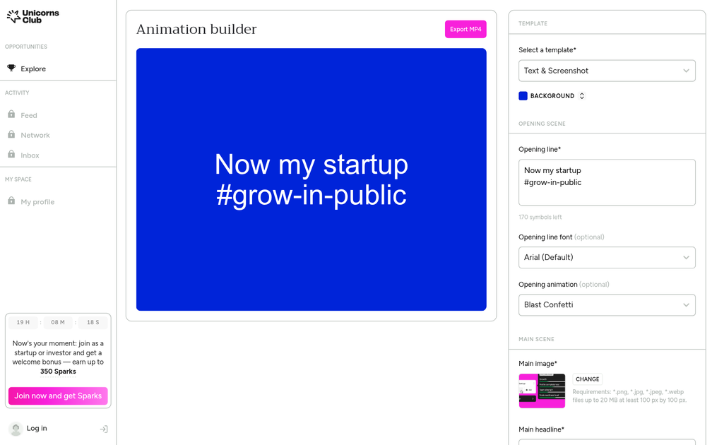 Screenshot of Animation Builder by Unicorns Club