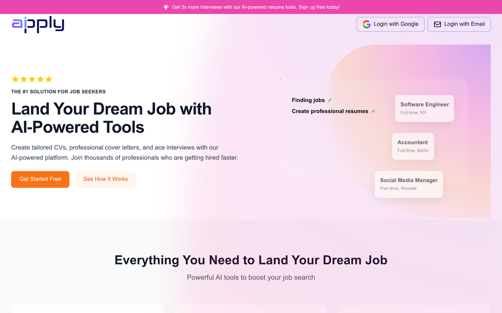 Screenshot of Apply AI