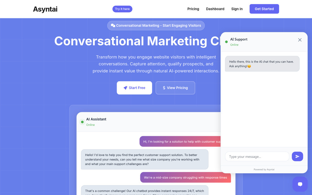 Screenshot of Asyntai