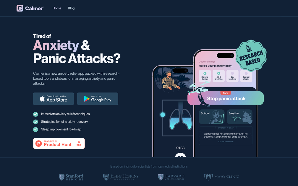 Screenshot of Calmer