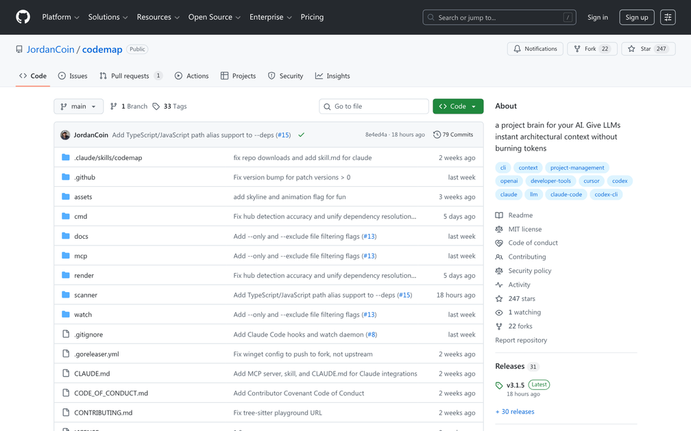 Screenshot of codemap