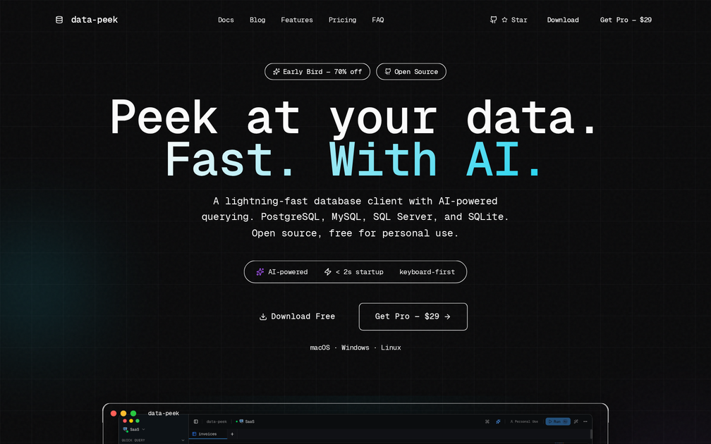Screenshot of data-peek