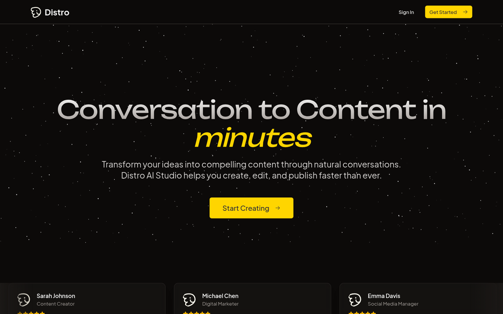 Screenshot of Distro