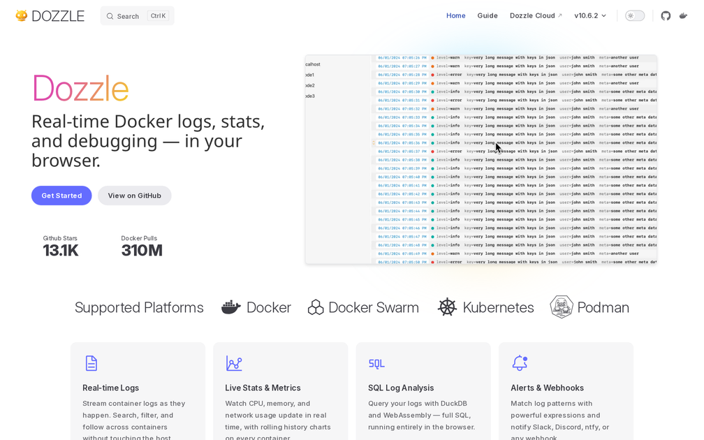 Dozzle - Find the best tools for your job | findthe.tools