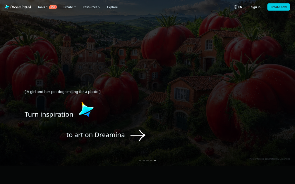 Screenshot of Dreamina