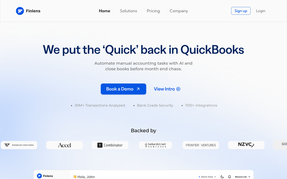 Screenshot of Finlens