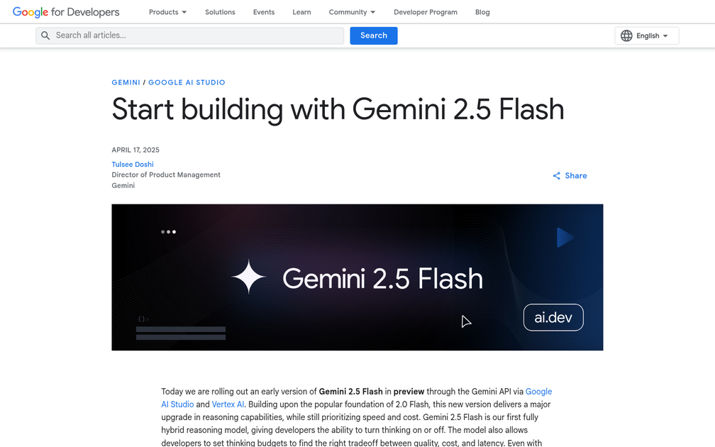 Screenshot of Gemini 2.5 Flash