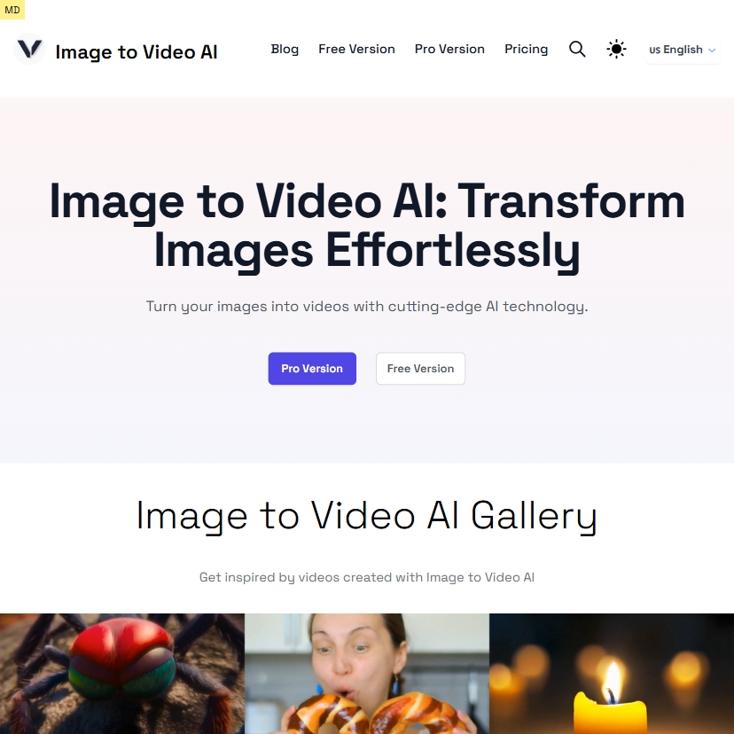 Screenshot of Image to Video AI