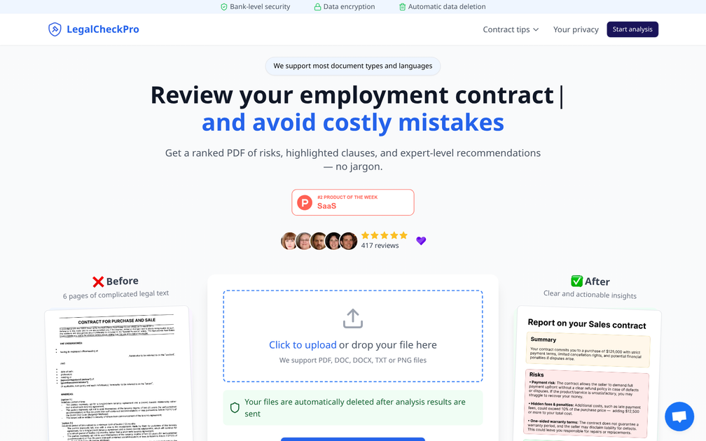 Screenshot of LegalCheckPro