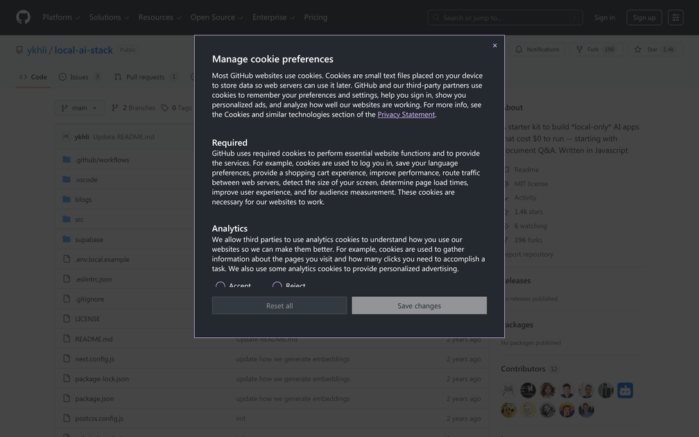 Screenshot of local-ai-stack