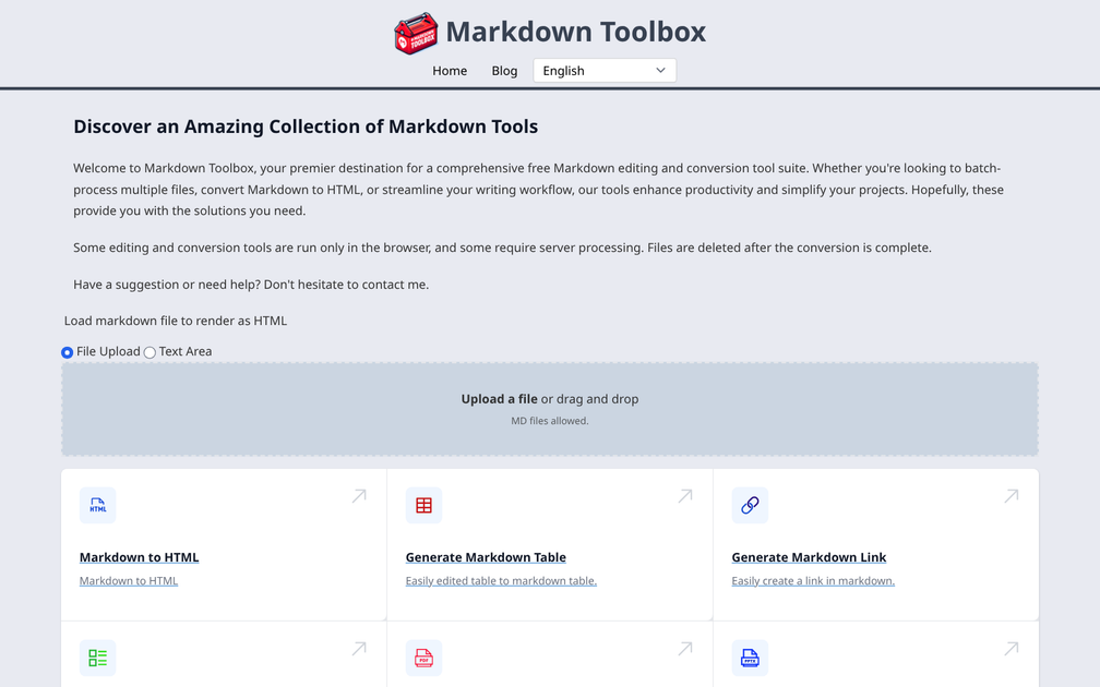 Screenshot of Markdown Toolbox