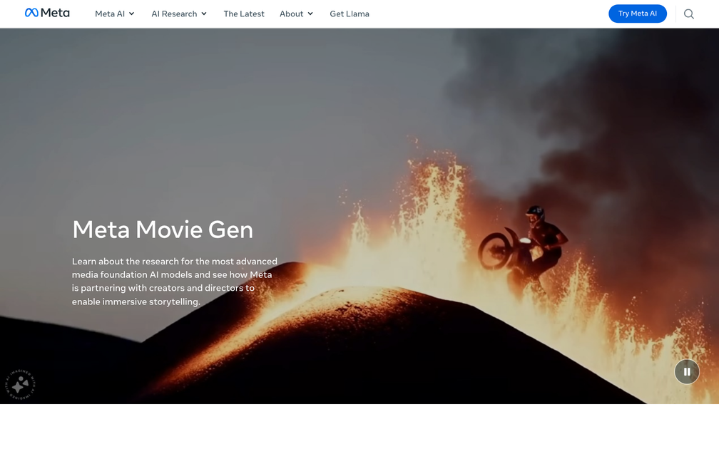 Screenshot of Meta Movie Gen