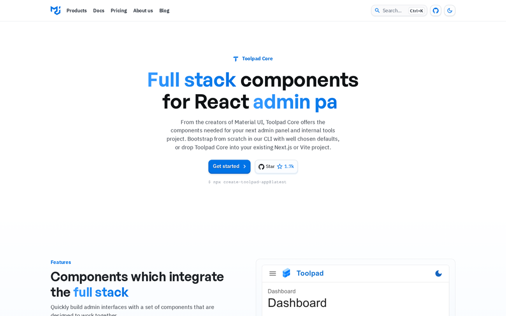 MUI Toolpad - Find the best tools for your job | findthe.tools