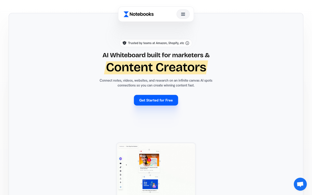 Screenshot of Notebooks - Your AI Whiteboard