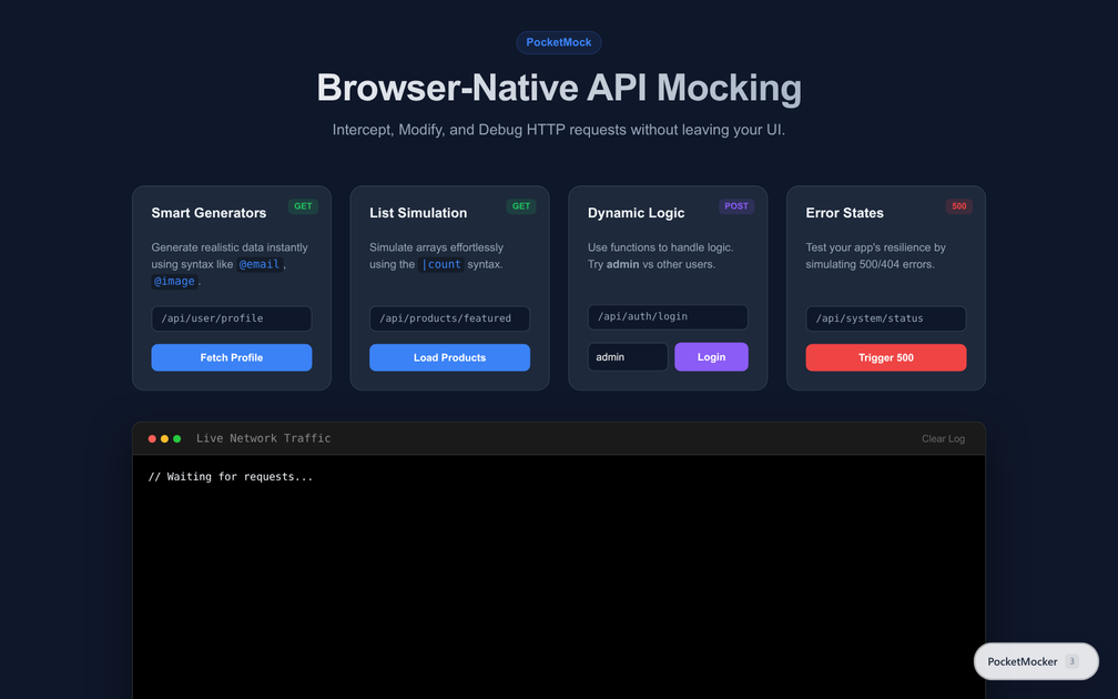 Screenshot of pocket-mocker