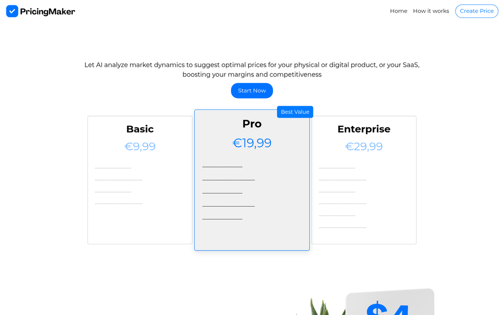 Screenshot of Pricing Maker