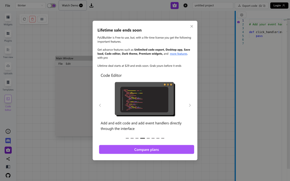 Screenshot of PyUI Builder