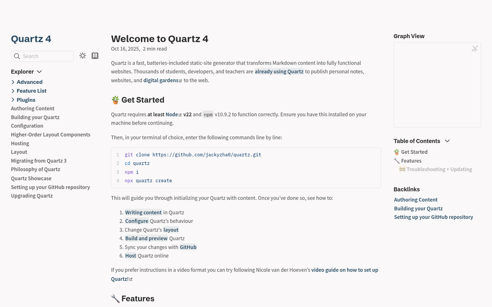 Screenshot of Quartz