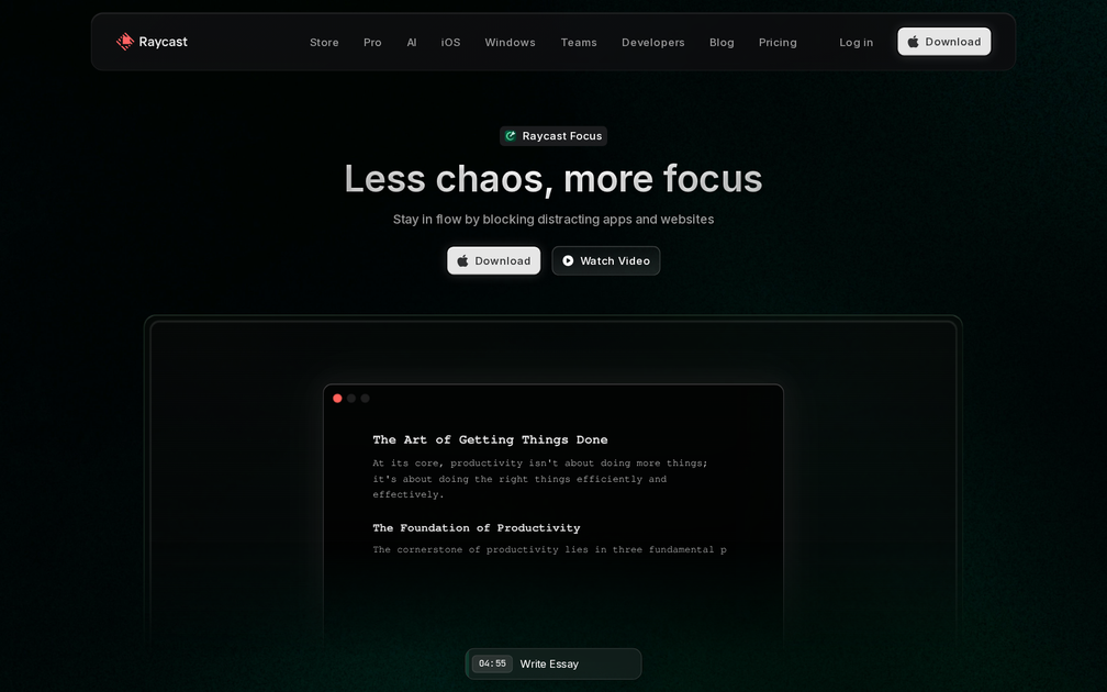 Raycast Focus - Find the best tools for your job | findthe.tools