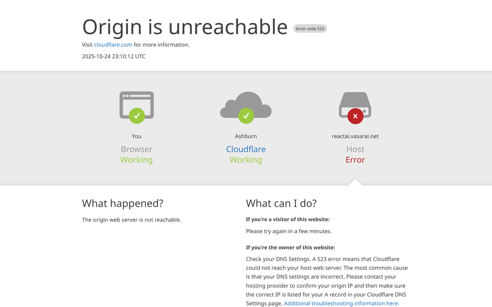 Screenshot of ReactAI