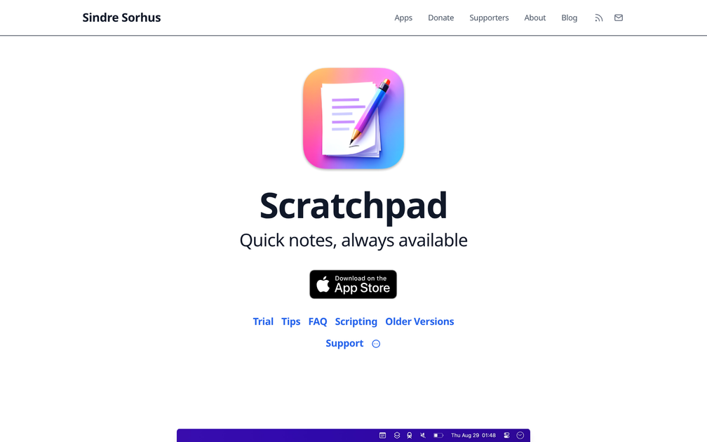 Screenshot of Scratchpad