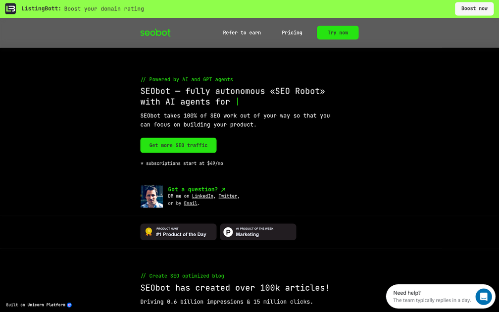 Screenshot of SEObot