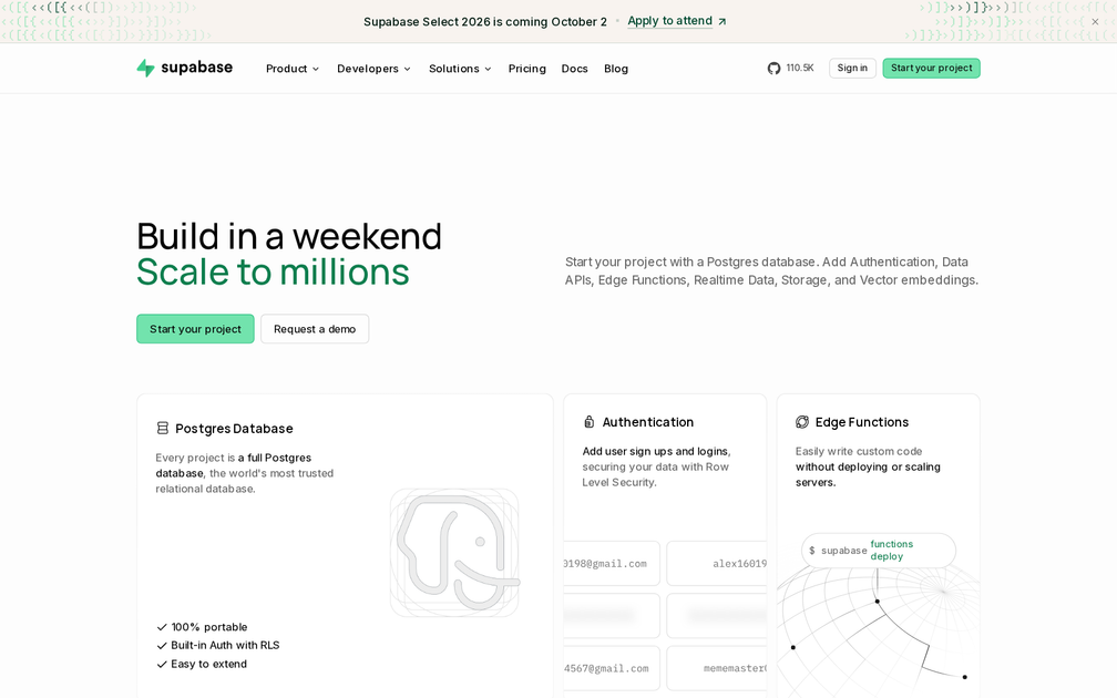 Supabase - Find the best tools for your job | findthe.tools