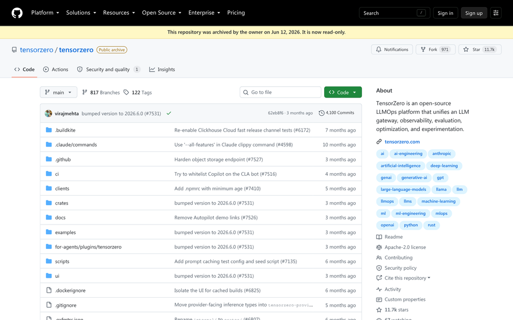 TensorZero - Find the best tools for your job | findthe.tools