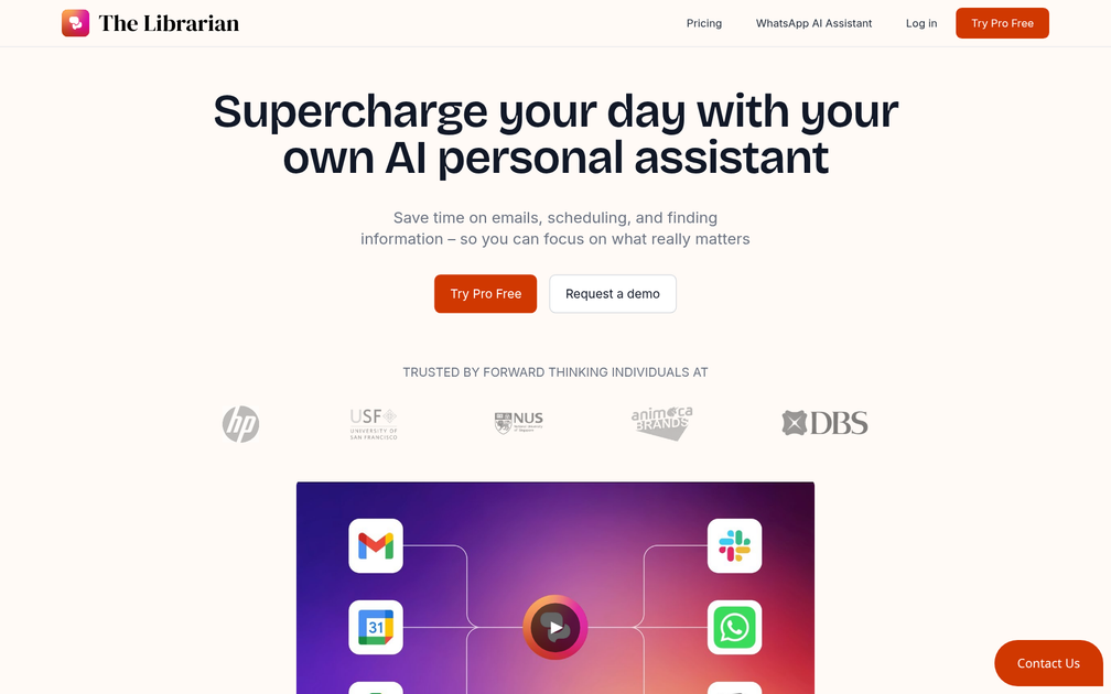 Screenshot of TheLibrarian.io