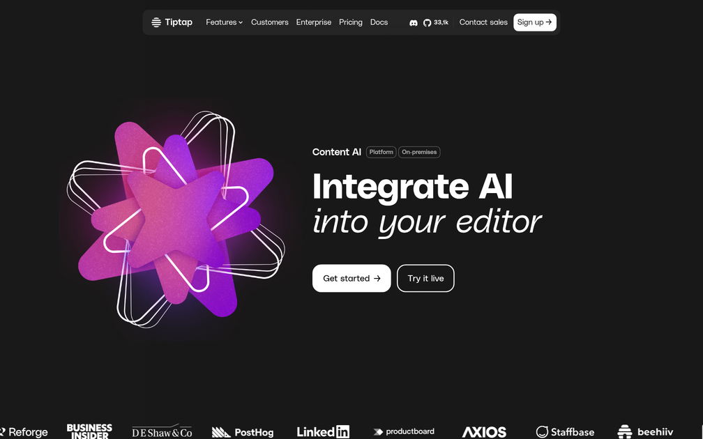 Screenshot of Tiptap AI Suggestion