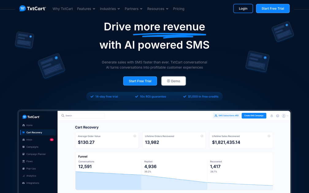 Screenshot of TxtCart