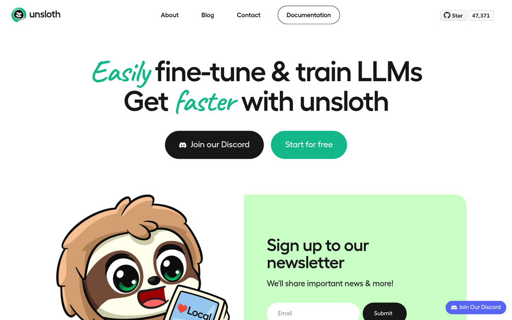 Screenshot of Unsloth