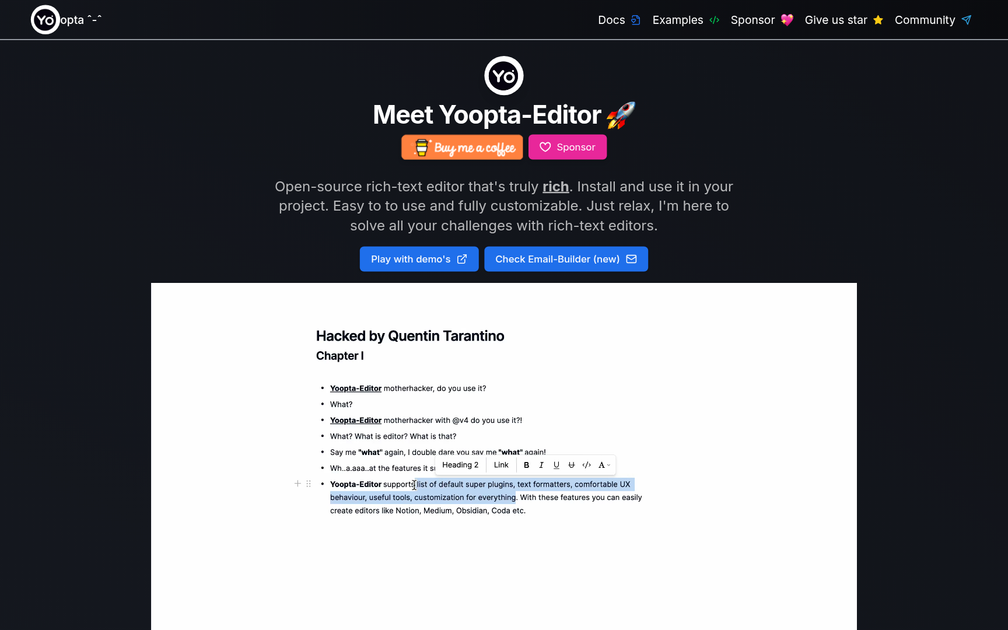 Screenshot of Yoopta-Editor