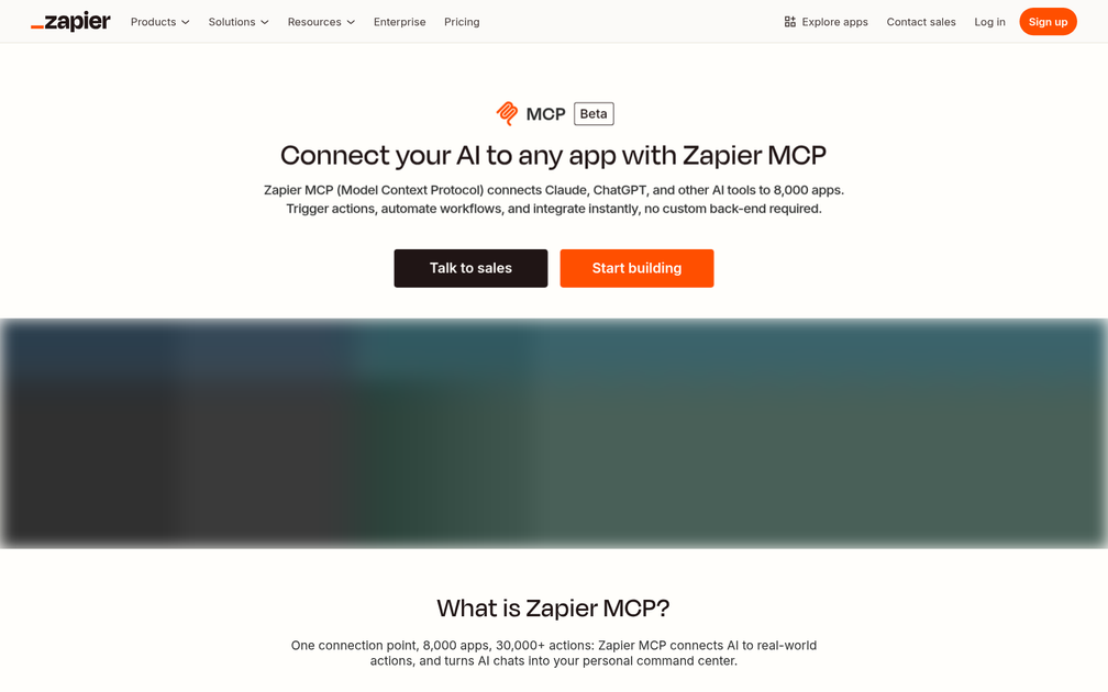 Screenshot of Zapier MCP