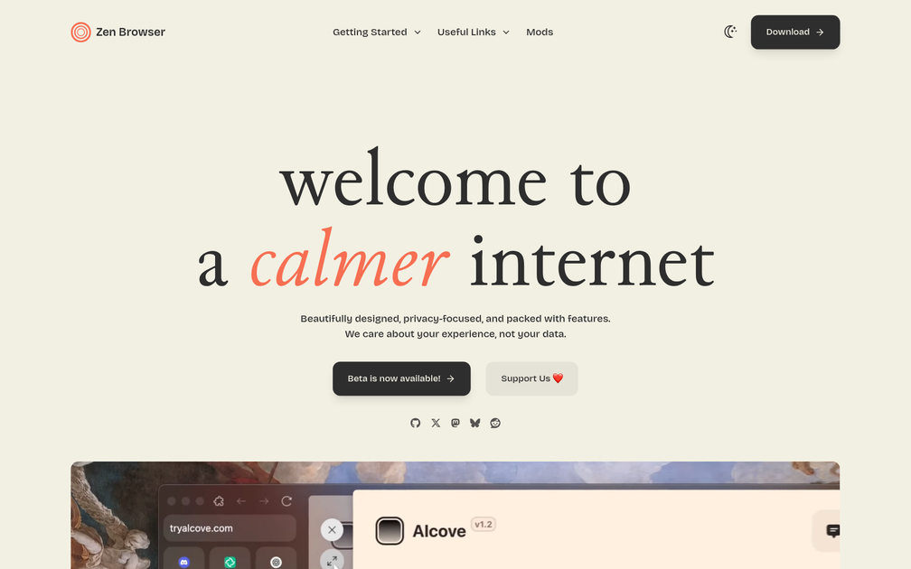 Screenshot of Zen Browser
